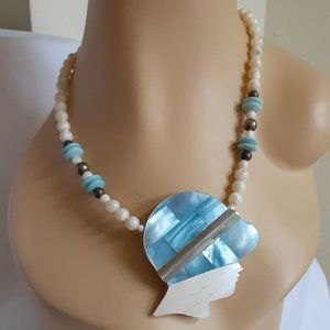 Karla Jordan mother of pearl beaded  necklace